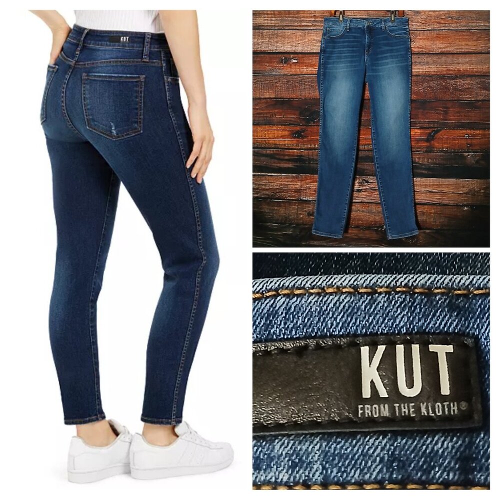 Kut From The Kloth Jeans 12 Diana Fab Ab Skinny High Rise Blue Denim Stretch